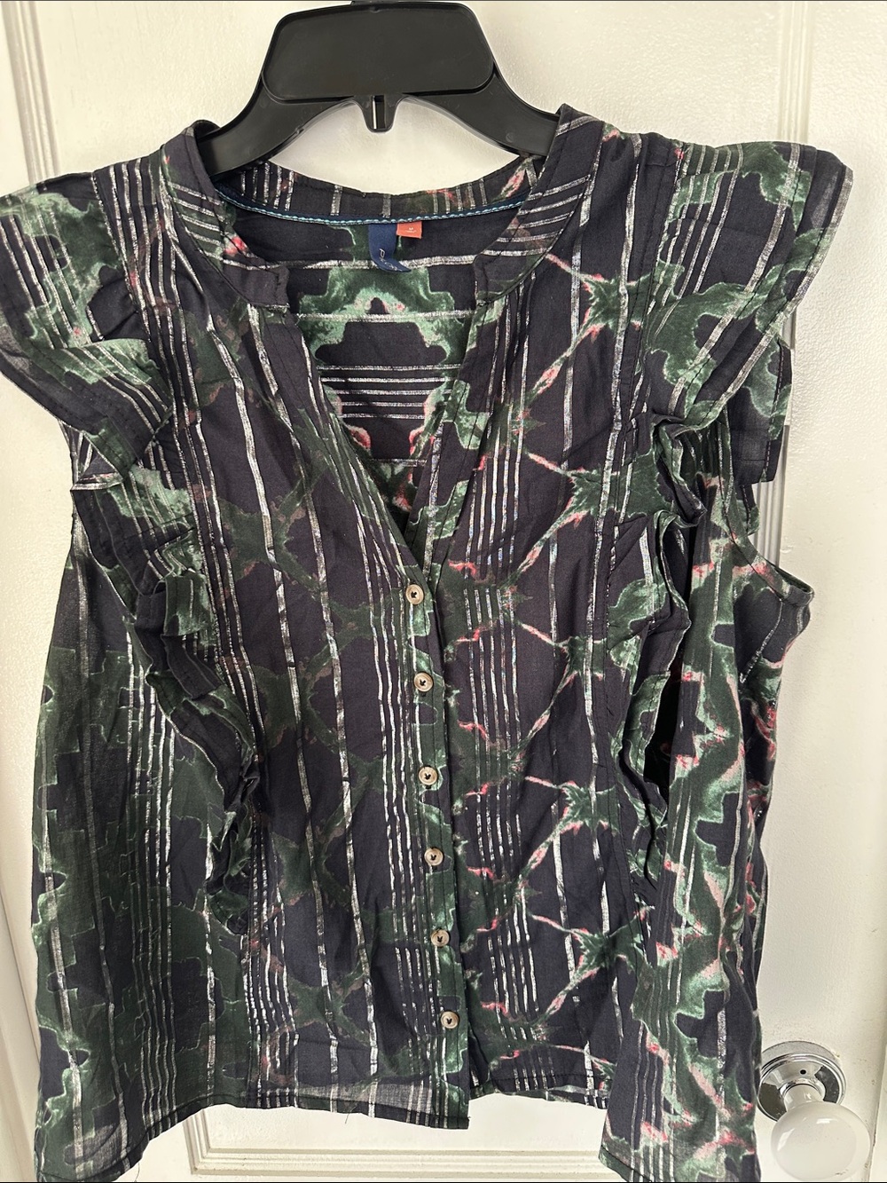 Pilcro Anthropologie Sleeveless Top With Metallic accents Size Medium